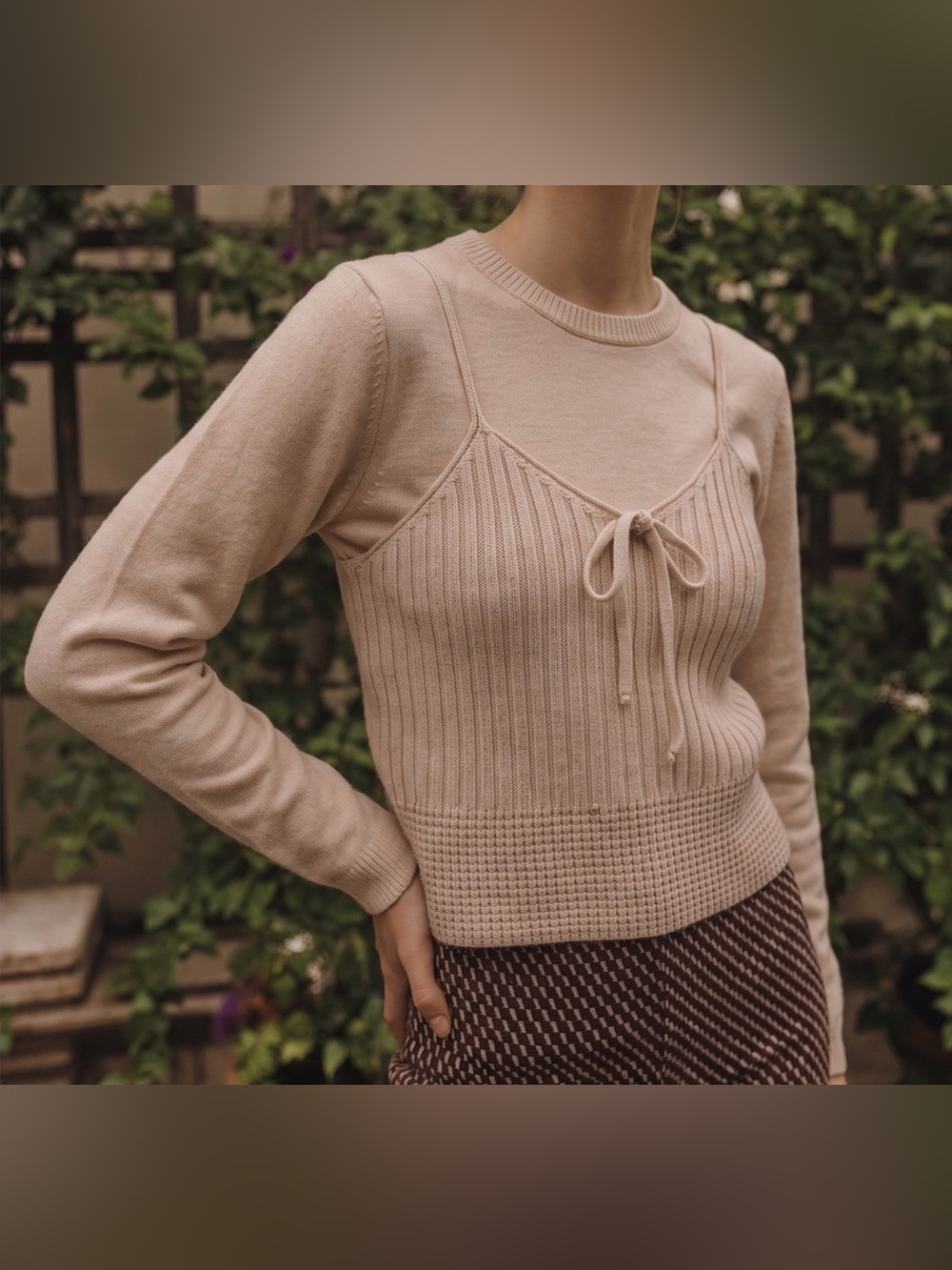 Blush Pink Two Piece Knit Sweater Set